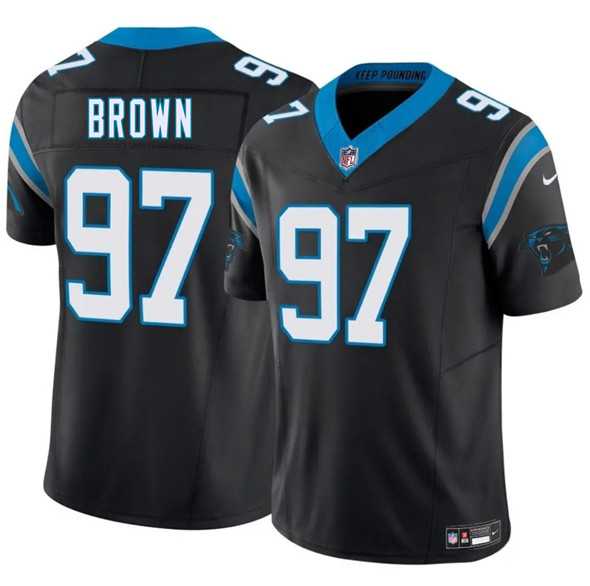 Men & Women & Youth Carolina Panthers #97 Bobby Brown Black 2025 F.U.S.E. Vapor Limited Stitched Jersey